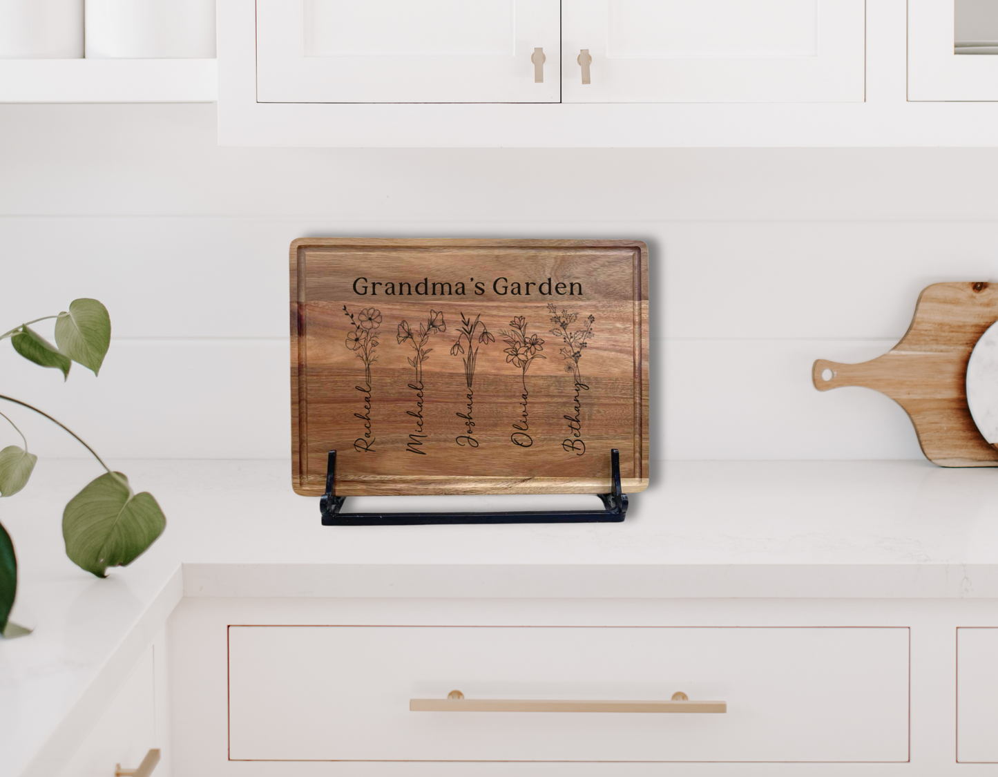 Custom Grandma's Garden Cutting Board