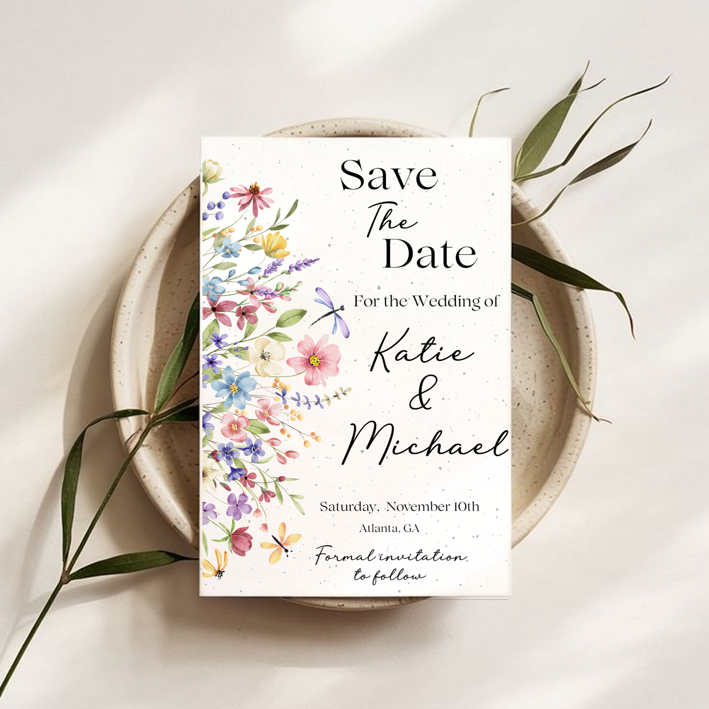 Blooming Love Save the Date – Plantable Wildflower Seed Paper Wedding Cards (6x4")