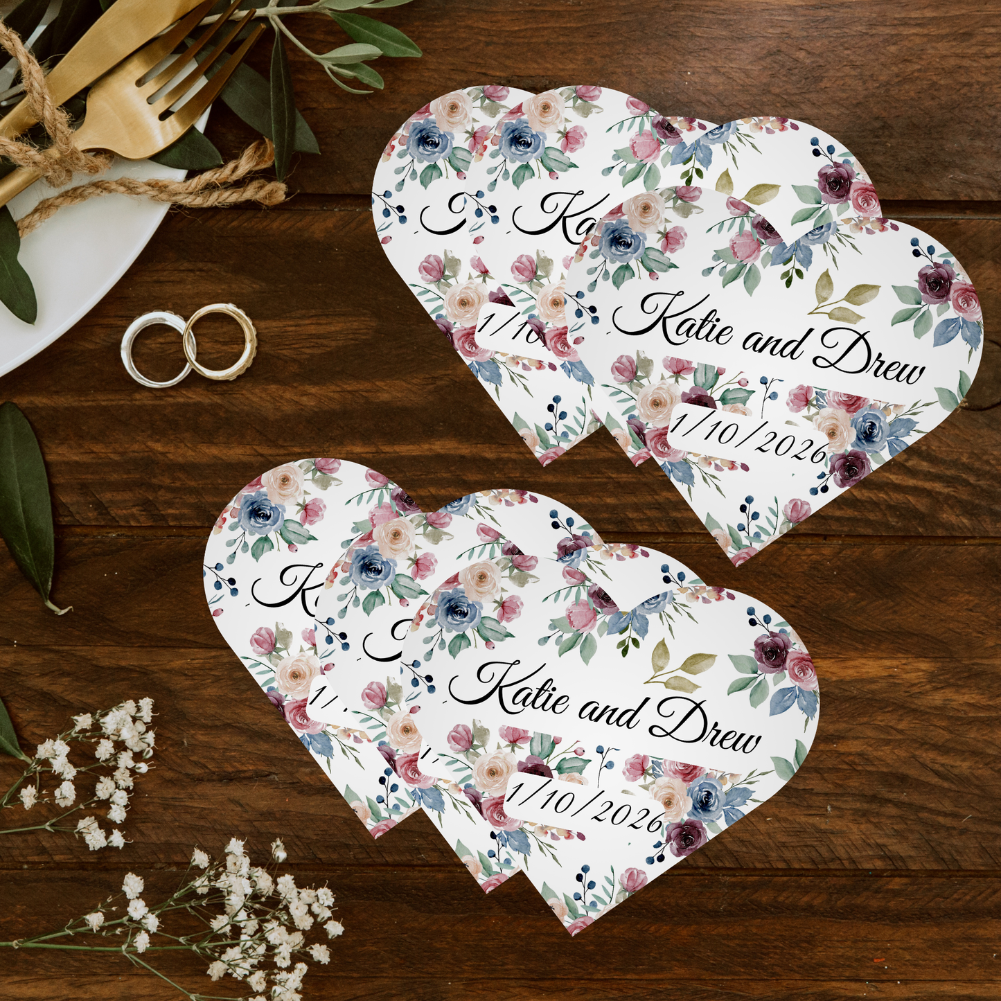 Custom Wedding Favor Seed Paper Hearts Gift for Guests from Bride and Groom Heart Shaped Plantable Party Favor Labels with Wildflower Seeds
