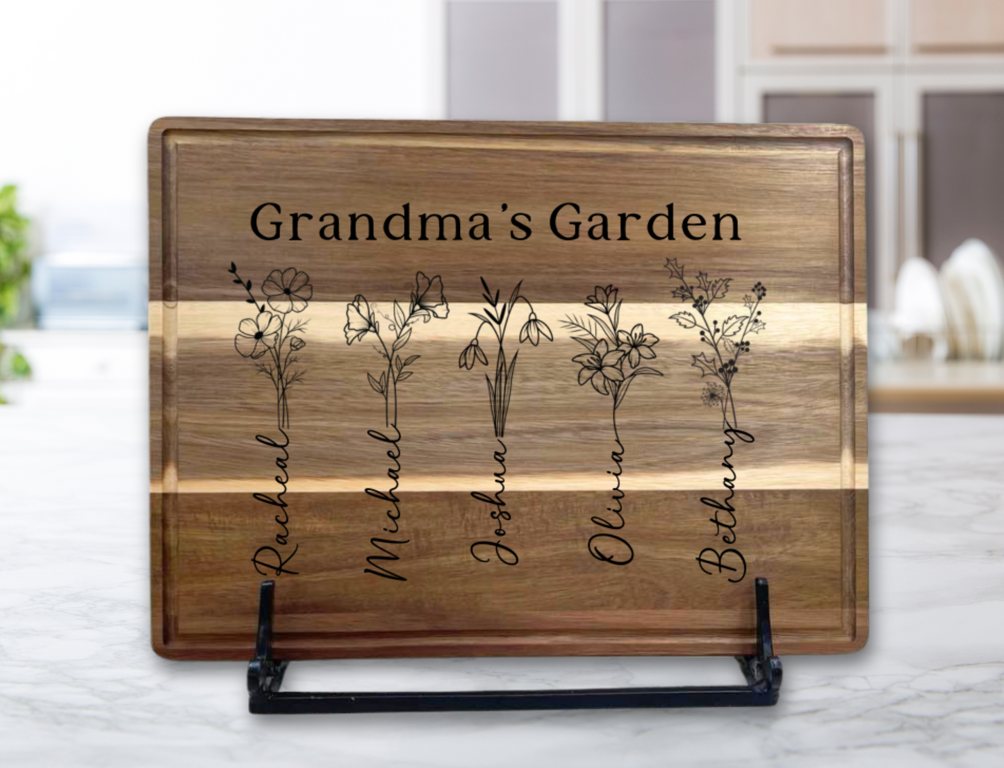 Custom Grandma's Garden Cutting Board